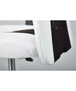 POLTRONCINA UFFICIO BIANCA CON BRACCIOLI E RUOTE, 55X54,5X85-95 CM
